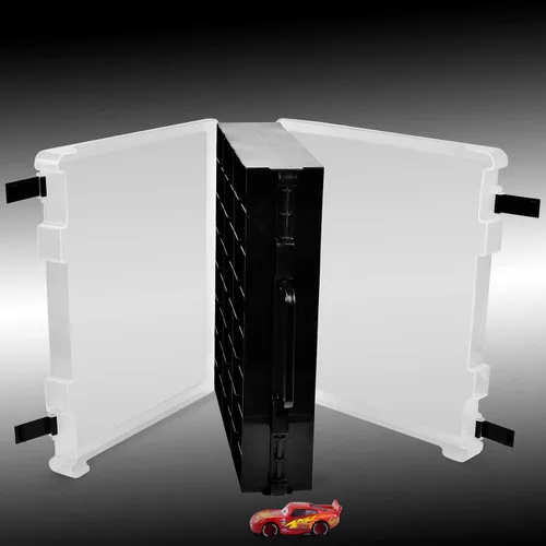 Miniatura 6 de Estuche organizador de almacenamiento de juguetes de doble cara para autos Hot Wheels, para autos de Matchbox, para mini juguetes, para muñecas Negro