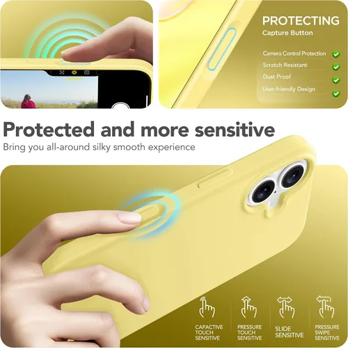 Miniatura 868 de GONEZ Funda de silicona para iPhone 15 Pro Max, compatible con Magsafe, protector de cámara + protector de pantalla, forro de microfibra suave