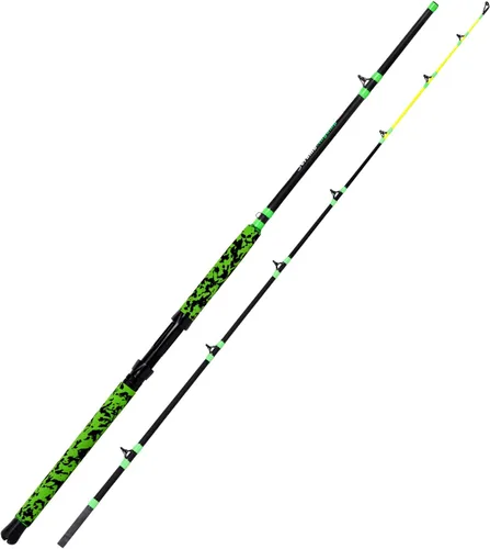 Miniatura 2 de Fiblink Cañas de pescar de bagre de 7'6"/8'6"/10'Caña de bagre verde 1 pieza/2 piezas portátil de viaje Caña de pesca de bagre de pesca de bagre