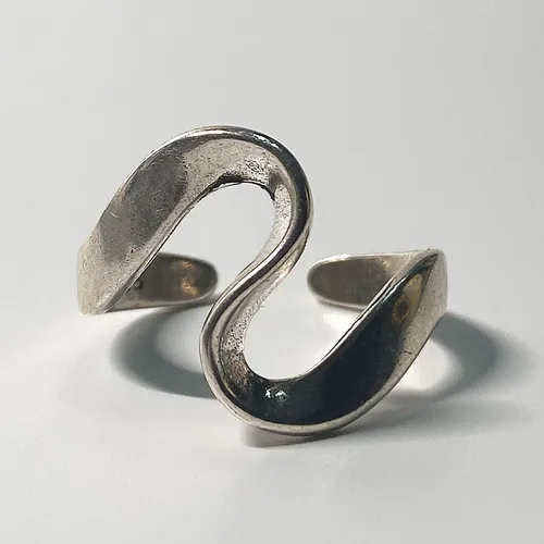 Miniatura 28 de Anillos de banda ancha de plata de ley 925 vintage hechos a mano para mujeres/hombres, anillo ajustable para el pulgar