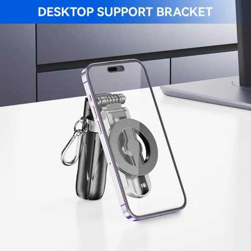 Miniatura 9 de Trípode magnético para iPhone con control remoto, palo selfie portátil 4 en 1 con soporte extensible, trípode de viaje para teléfono para iPhone 17
