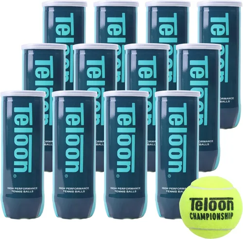 Miniatura 11 de Teloon Pelotas de Tenis para Campeonato - Extra Resistente - Pelotas de Tenis Presurizadas de Fieltro de Resistencia Regular