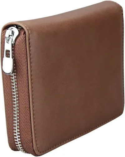 Miniatura 28 de boshiho Cartera con bloqueo RFID de 24 ranuras para tarjetas de crédito, de piel auténtica, organizador de múltiples tarjetas, con cremallera