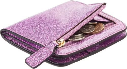 Miniatura 2 de Gostwo - Cartera compacta de piel genuina de lujo para mujer con bloqueo de RFID y ventana de identificación