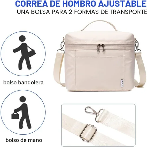 Miniatura 6 de NOL Natural Organic Lifestyle Bolsas de almuerzo aisladas para mujer, bolsa enfriadora, ligera, de nailon, impermeable, lonchera para el trabajo