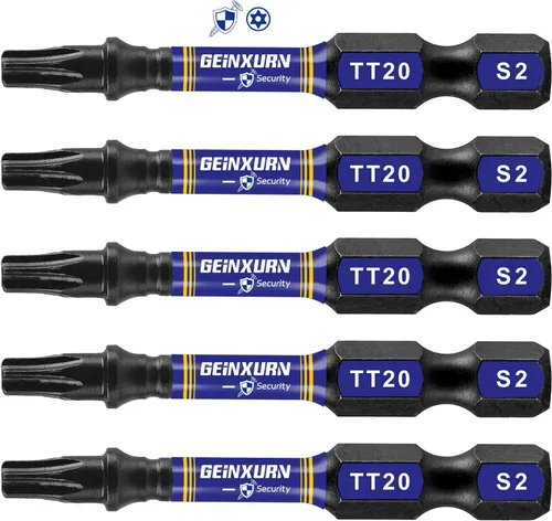 Miniatura 15 de Geinxurn Juego de brocas de destornillador magnético de impacto de seguridad T15 de 2 pulgadas, juego de brocas de potencia de cabeza Torx #15 de 51
