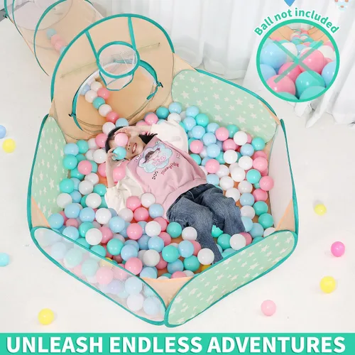 Miniatura 5 de Tienda de campaña desplegable para niños, túnel de gateo, pozo de bolas, juguete de casa de juegos para niños