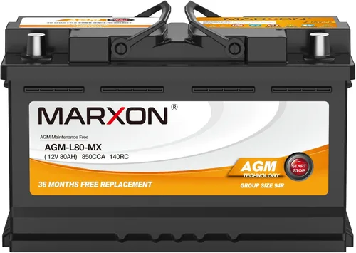 Marxon Grupo 94R Batería de coche 12v 80AH 850CCA H7 AGM Baterías sin mantenimiento Automotriz arranque parada reemplazo L4 batería para Audi BMW