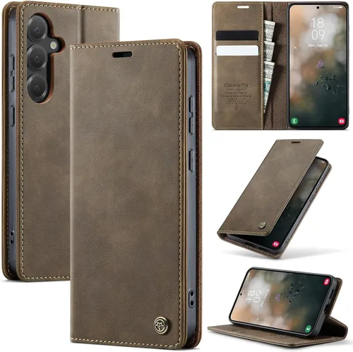 Miniatura 15 de Funda tipo cartera para iPhone 13 de piel tipo cartera con tarjetero y función atril, cierre magnético, bloqueo RFID, TPU a prueba de golpes