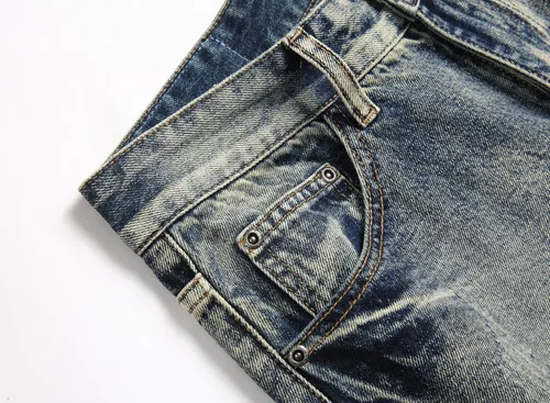 Miniatura 6 de OIIIO Pantalón vaquero de pierna recta rasgados para hombre