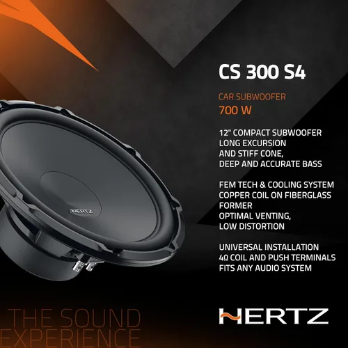 Miniatura 4 de HERTZ Cento Series CS-300-S4 Subwoofer SVC RMS de 4 ohmios de 12" (300 mm) 350 vatios