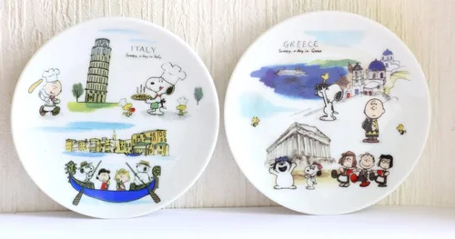 Miniatura 9 de Australia Canada Snoopy Mini Plato, Juego de 2