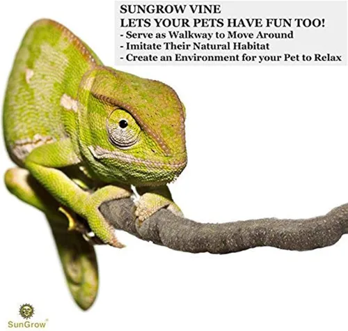 Miniatura 6 de SunGrow Vid de reptiles de 6 pies para terrario, decoración flexible de tanque de lagarto escalador, accesorios de escalada de serpiente de pitón