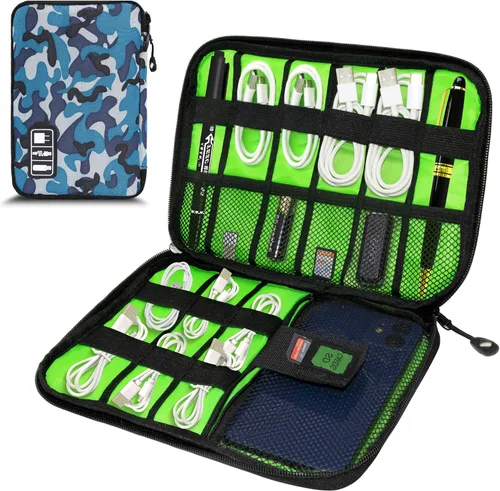 Miniatura 13 de Organizador de Electrónica, Funda Organizadora de Cables de Viaje, Bolsas Organizadoras de Cables Portátiles, Estuche de Almacenamiento