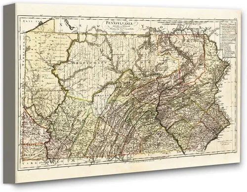 Miniatura 10 de 1797 Pennsylvania Map - Impresión artística sin marco de 11 x 14 - Decoración de pared perfecta en esta reproducción restaurada altamente detallada