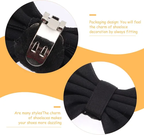 Miniatura 4 de LIFKOME Black Bow Shoe Clips Ribbon Detachable Shoes Buckle Wedding Bridal Shoe Buckle Shoe Charms Decoration for DIY