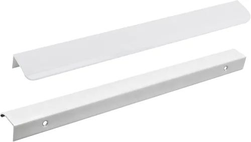 Miniatura 12 de Tiradores negros de 1.38 pulgadas para gabinete, 10 unidades, espacio entre agujeros de 0.63 pulgadas, tiradores de borde de aleación de aluminio