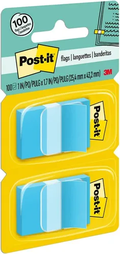 Miniatura 8 de Post-it 680BB2 Banderas de página estándar en dispensador, color azul brillante, 100 banderas/dispensador