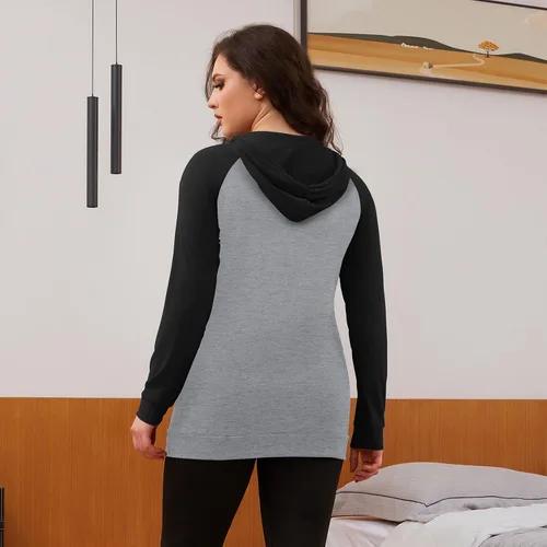 Miniatura 133 de GINKANA Sudadera con capucha para mujer, manga larga, lactancia materna, ropa casual
