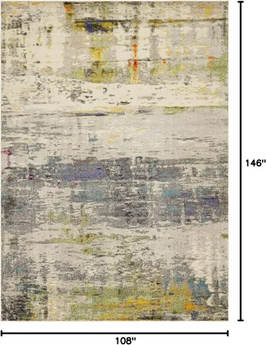 Miniatura 2 de Tapete abstracto Unique Loom, colección Estrella, moderno, multiárea, Polipropileno, Gris