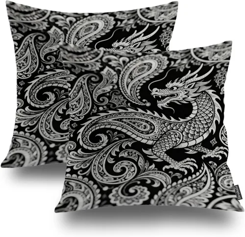 Miniatura 42 de Shrahala Funda de almohada decorativa de castillo oscuro de Halloween, casa con murciélagos de bruja, esqueleto, funda de almohada cuadrada mezclada