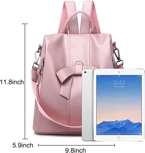 Miniatura 4 de XingChen Mochilas y monederos para mujer, de piel sintética, antirrobo, a la moda, casual, ligero, de viaje, bolso de hombro, Negro -, Viajar