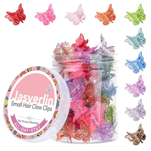 Miniatura 8 de JASVERLIN Pinzas para el cabello de mariposa coloridas, lindas pinzas pequeñas para niñas, Y2K 90s para niños y mujeres, mariposas, accesorios
