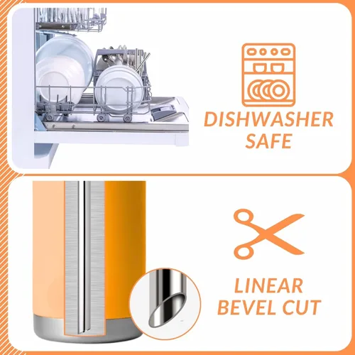 Miniatura 4 de 4 piezas de pajitas de metal de repuesto para botella de agua YETI Rambler Jr., pajitas de repuesto reutilizables de acero inoxidable con 2 cepillos
