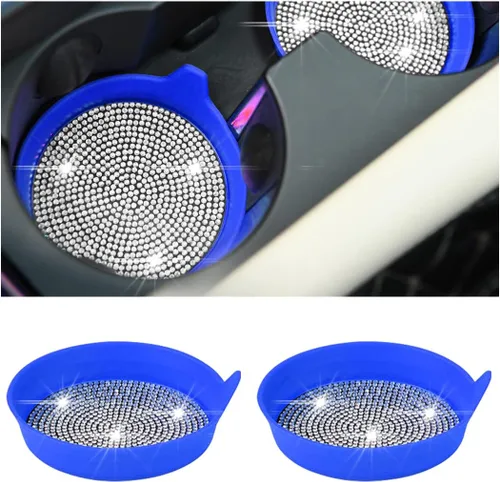 Miniatura 16 de zipelo Portavasos para automóvil con brillantes, paquete de 4 unidades, universal, para vehículo, antideslizante, portavasos con inserción, silicona