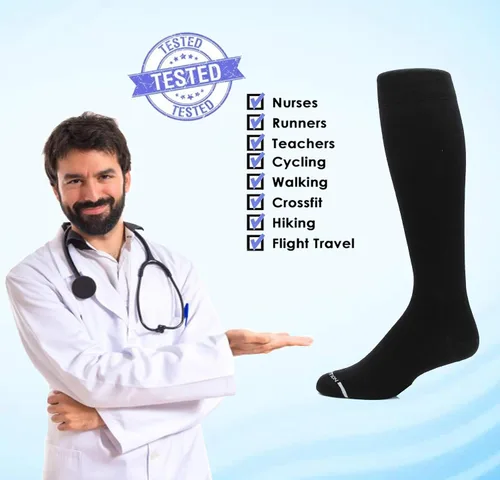 Miniatura 3 de Dr. Motion 4 pares de calcetines de compresión graduados para hombre