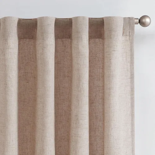 Miniatura 41 de JINCHAN Cortinas de lino de 108 pulgadas de largo, juego de 2 paneles, cortinas de ventana para sala de estar y dormitorio, cortinas