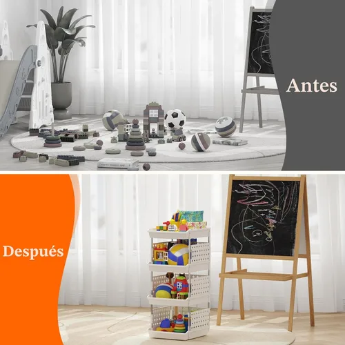 Miniatura 8 de Lifewit Cestas de Almacenamiento Apilables de Plástico, Cestas Apilables de 4 Niveles 13.8"P x 11.8"A x 28.3"Al, Contenedores Multifuncionales