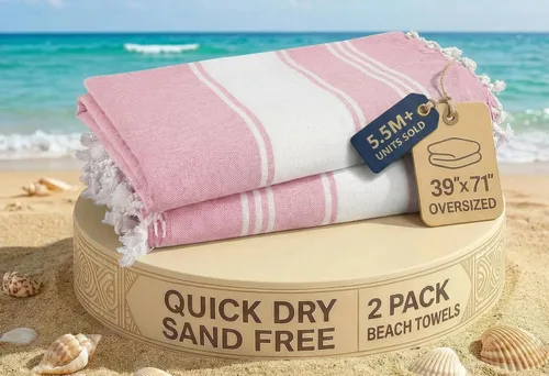 Miniatura 83 de LANE LINEN - Paquete de 4 toallas de playa de gran tamaño, toalla de piscina prelavada, extragrande, de secado rápido y sin arena, toalla de viaje