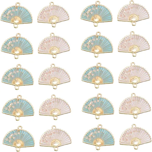 EXCEART 40 piezas de dijes artesanales para hacer accesorios para ventilador de oído, dijes de perno prisionero estilo esmalte abierto joyería