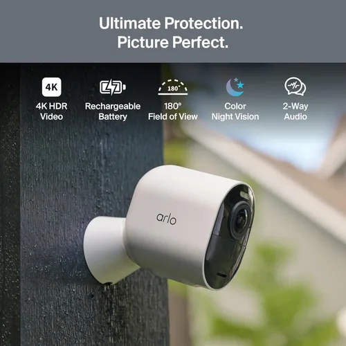 Miniatura 6 de Cámara de Seguridad Arlo Ultra 4K HDR (3ª Generación, Lanzamiento 2025) + SmartHub, Alimentación por Batería, Respuesta de Emergencia, Subtítulos
