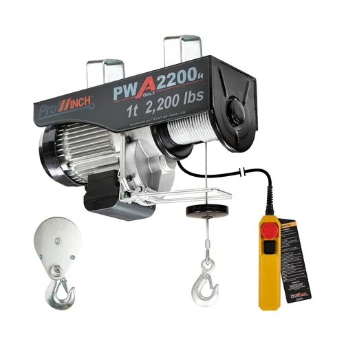 Miniatura 11 de Prowinch Polipasto eléctrico, 110 V, capacidad de elevación de 1100 libras, altura de elevación de 38 pies, control remoto inalámbrico
