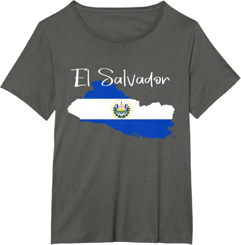 Miniatura 61 de Camiseta con la bandera de El Salvador, mapa de El Salvador, camiseta de Salvador para mujer