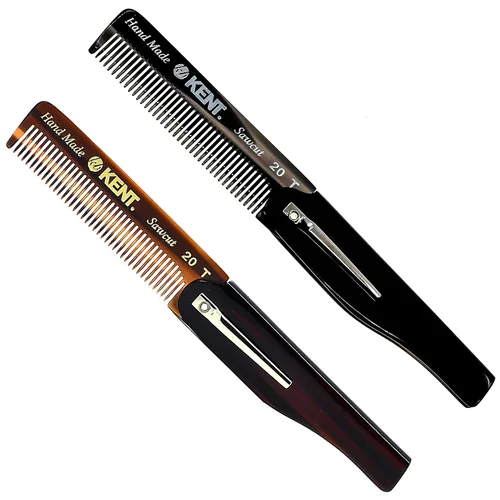 Miniatura 13 de Kent 20T TW - Peine de bolsillo plegable hecho a mano para hombres, peine alisador de pelo de dientes finos para el cuidado diario del cabello