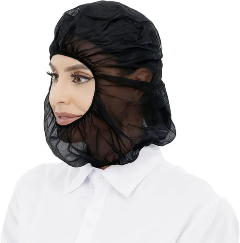 Miniatura 4 de ZMDREAM Disposable Hoods Bouffant Caps Full Face Hair Covers Polypropylene Hair Net Beard Cover Combo Negro