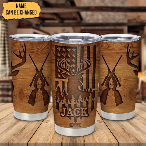 Miniatura 2 de Hyturtle Regalos personalizados de caza para hombres, vaso de caza de ciervos, taza de café de viaje de 20 onzas, acero inoxidable, regalo del día
