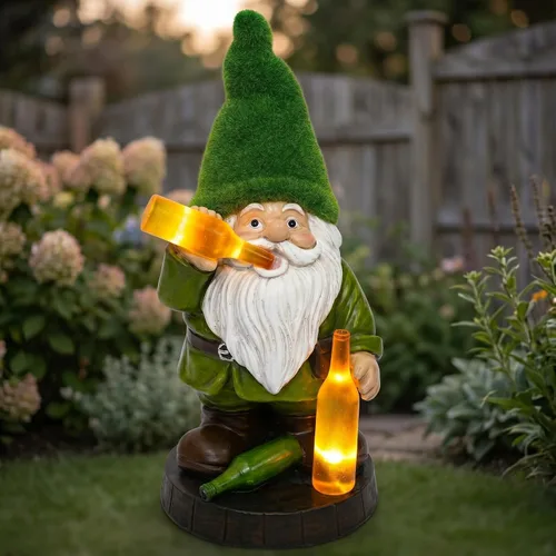 Miniatura 12 de DUSVALLY Estatua de gnomo de jardín, decoración de jardín de gnomo al aire libre con rana y cesta de flores, decoración de patio de resina