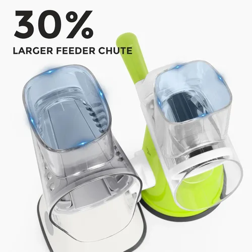 Miniatura 4 de X Home Rallador de queso giratorio 5 en 1 para cocina, rallador de manivela mejorado con base de succión más fuerte y cuchillas de tambor Blanco 5