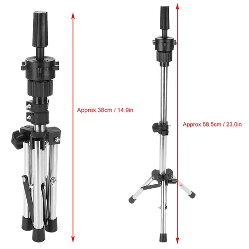 Miniatura 4 de Soporte de trípode para cabeza de maniquí, soporte de trípode ajustable para peluquería, cosmetología, peluquería, entrenamiento, cosmetología