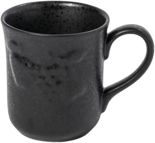 Casafina Taza de cerámica de cerámica de 10 onzas, colección Madeira Harvest, negro mate, apto para microondas y lavavajillas, acristalamiento