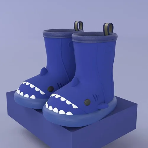Miniatura 3 de Toddler Kids Shark Rain Boots, Fun Cartoon Lightweight Waterproof Non-Slip Rain Shoes, Adorable Easy On Rubber Rainboots for Girls Boys