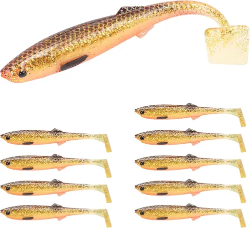 Miniatura 21 de TRUSCEND Shadtale Easy Catch Soft Fishing Lures with BKK Hooks - Trembly Sinking and Vibrating Swim for More Bites, Pre-Rigged Swimbaits for Bass