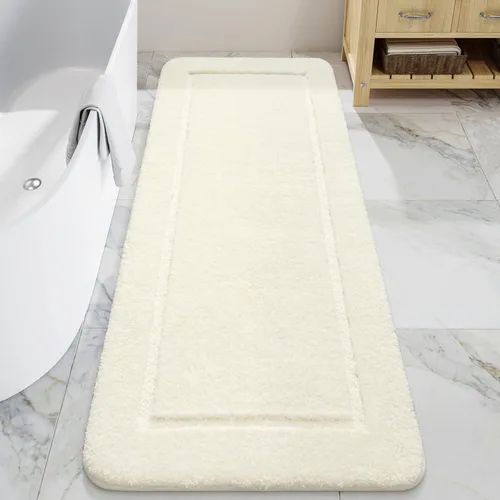 Miniatura 11 de LOCHAS Alfombras de baño, alfombra larga de baño de 24" x 60", alfombra antideslizante lavable para baño, alfombra suave y gruesa absorbente