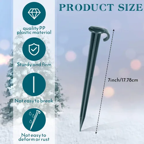 Miniatura 2 de Vicenpal 18 Piezas Estacas de Plástico de 7 Pulgadas para Jardín para Inflables de Servicio Pesado Estacas de Plástico para Jardín para Tienda