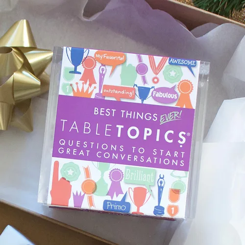 Miniatura 7 de TableTopics Best Things Ever: juego de preguntas para iniciar las grandes conversaciones (versión español)