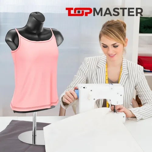 Miniatura 8 de Torso de maniquí femenino negro con soporte de metal, espalda hueca, forma de vestido apilable para exhibición de camisetas, encimeras, espectáculos